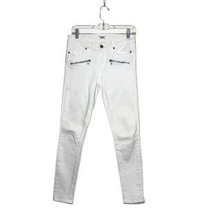 PAIGE Indio Zip White Zip Pockets Mid-rise Skinny Jeans 27 Women’s